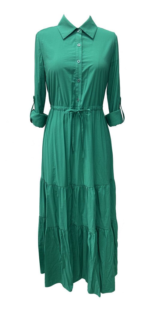 Textured Drawstring Dress-Junee