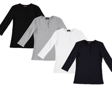 Load image into Gallery viewer, BGDK RIBBED HENLEY 3/4 SLEEVE - Tops

