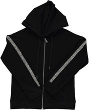 Load image into Gallery viewer, BGDK WOMENS EMBELLISHED SLEEVE COTTON HOODIE - Tops
