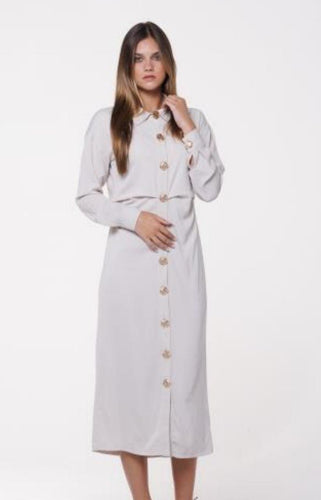 IV DRESSY SHIRT DRESS WITH GOLD BUTTONS - Dresses