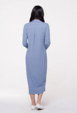 Load image into Gallery viewer, IV HENLEY COLLARED MICRORIBBED MIDI DRESS - Dresses
