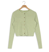 Load image into Gallery viewer, POINT CLASSIC STRIPE CARDI - Tops
