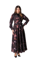 Load image into Gallery viewer, IV MOCK WRAP TEXTURED PRINT DRESS
