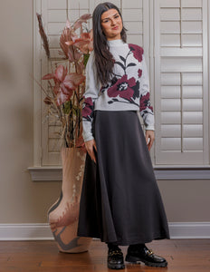 LI MOCK NECK PRINT SWEATER