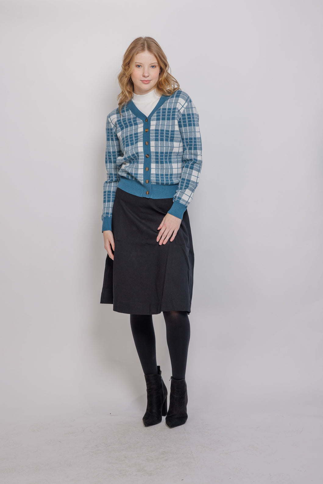 IV PLAID CARDIGAN