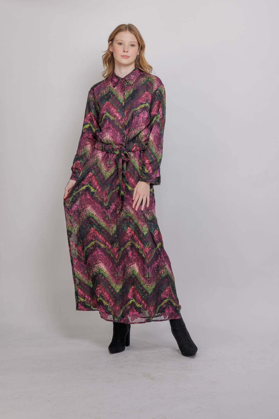 IV SWEATER PRINT SLIPDRESS