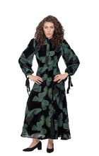 Load image into Gallery viewer, IV CUT VELVET LARGE BUTTEFLY WAISTED DRESS
