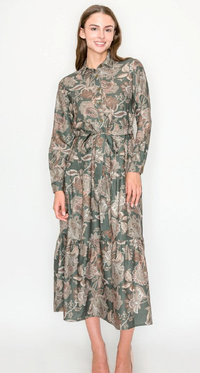 YAL L/S PAISLEY SHIRT DRESS