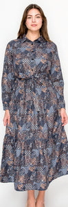 YAL PAISLEY BELTED DRESS