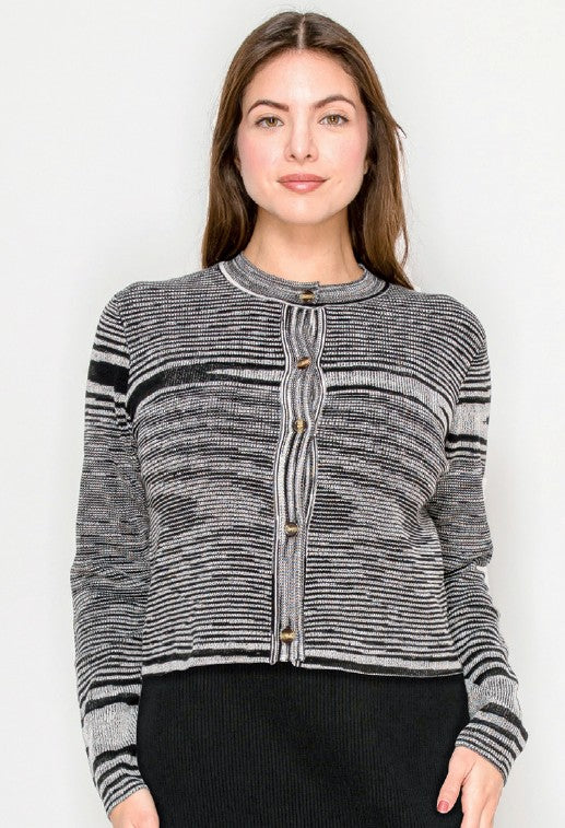 YAL SPACE DYE CROP CARDI