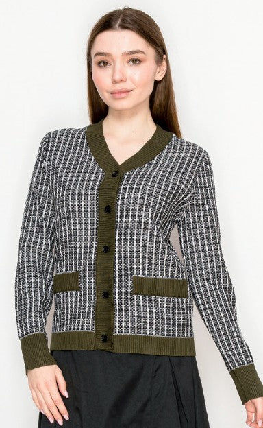 YAL POCKET FRONT V NK SWEATER