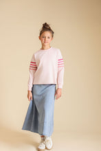 Load image into Gallery viewer, J STRIPED SLEEVE DETAIL T-SHIRT
