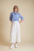 Load image into Gallery viewer, J EMBROIDERED STRIPED BLOUSE
