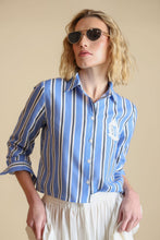Load image into Gallery viewer, J EMBROIDERED STRIPED BLOUSE
