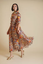Load image into Gallery viewer, J BELTED PRINT MAXI DRESS
