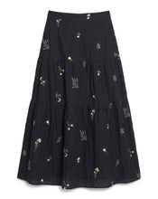 Load image into Gallery viewer, LI TIERED COTTON SKIRT WITH EMBROIDERY
