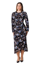 Load image into Gallery viewer, IV CHIFON/VELVET BURNOUT RUFFLE FRONT DRESS
