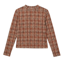 Load image into Gallery viewer, LI RUST SQUARES MOCK NECK TOP
