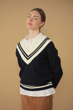 Load image into Gallery viewer, TG POINT PREPPY V-NECK SWEATER
