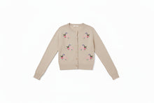 Load image into Gallery viewer, LU MAUVE KNIT PINK EMBROIDERED CARDIGAN
