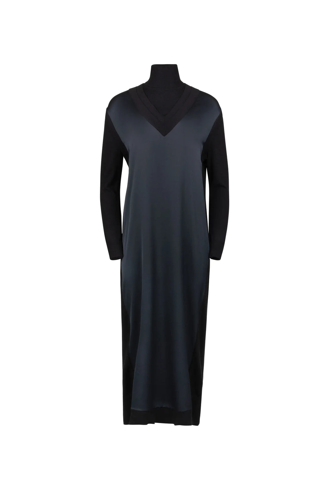 TG MIXED SATIN MAXI DRESS