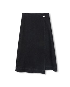 J DENIM WRAP BOTTOM HEM SKIRT