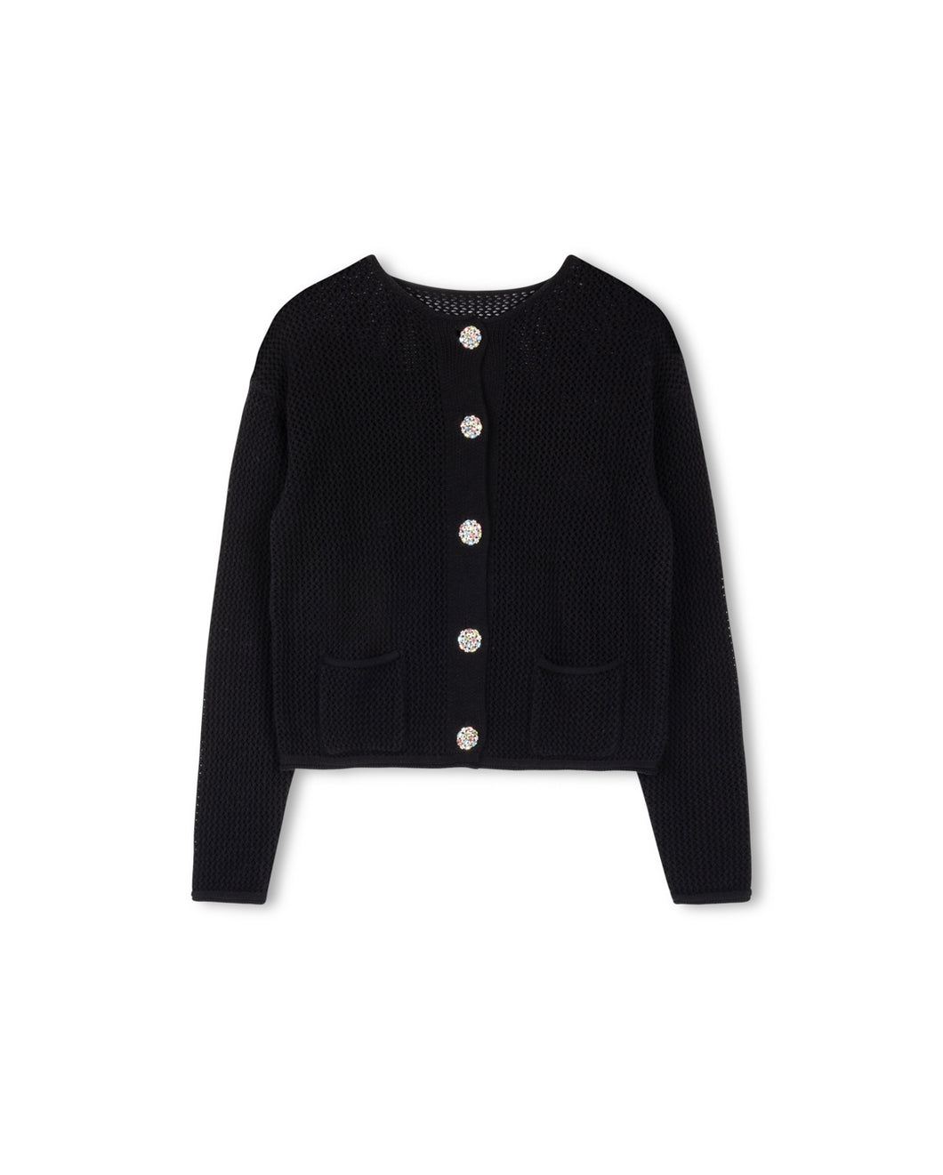 J COLORFUL BUTTON COTTON KNIT CARDIGAN