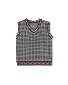 J PRINTED KNIT V-NECK VEST