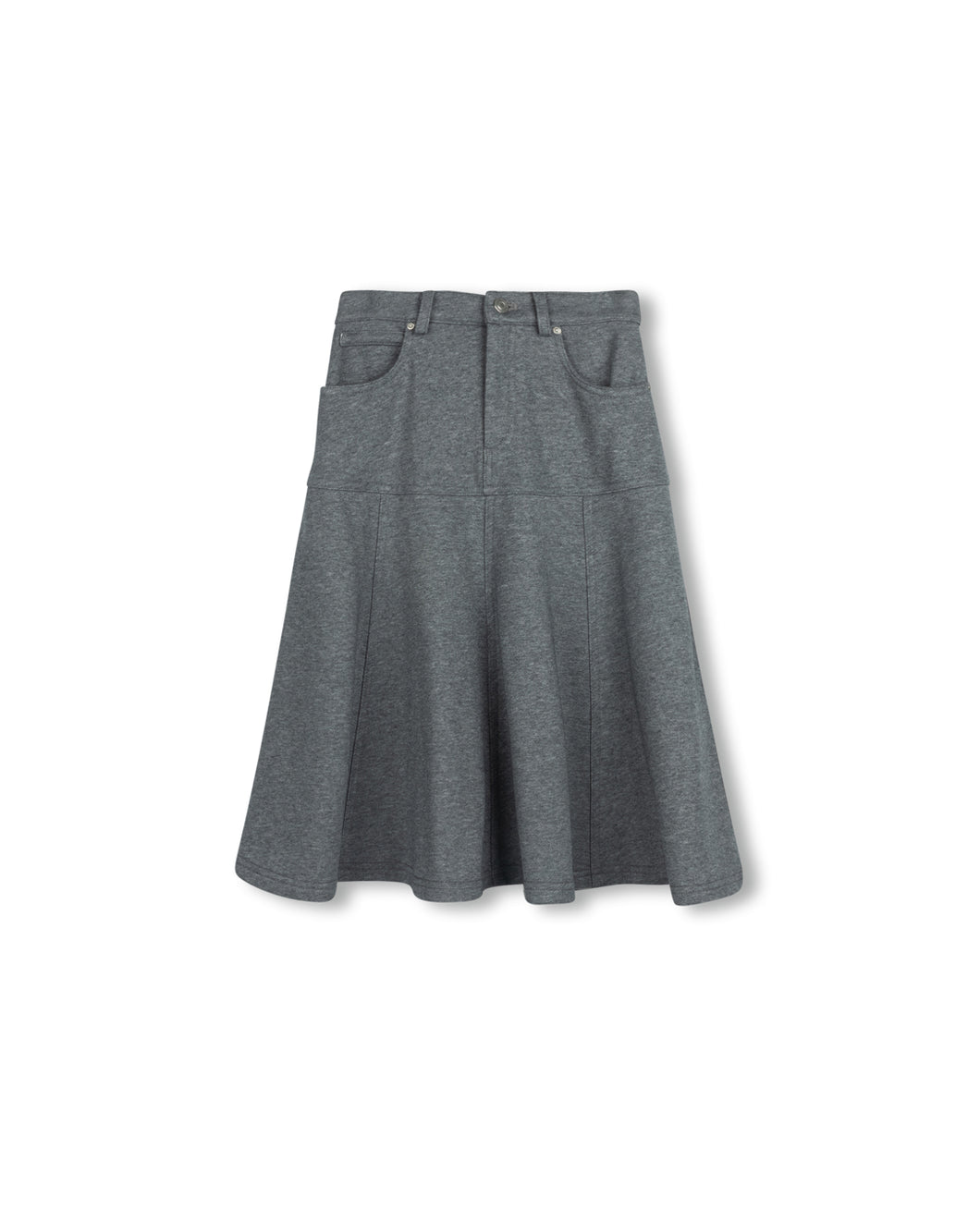 J SWEATSHIRT FLYFRONT FLAIR SKIRT