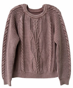 J CHUNKY CABLE KNIT DESIGN SWEATER