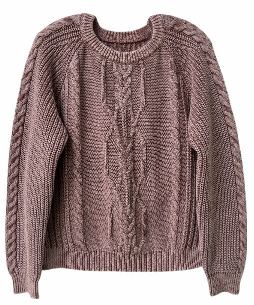 J CHUNKY CABLE KNIT DESIGN SWEATER
