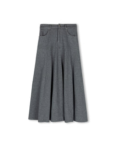 J SWEATSHIRT FLYFRONT FLAIR MIDI SKIRT