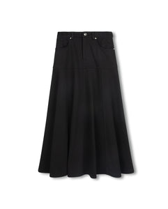 J SWEATSHIRT FLYFRONT FLAIR MIDI SKIRT