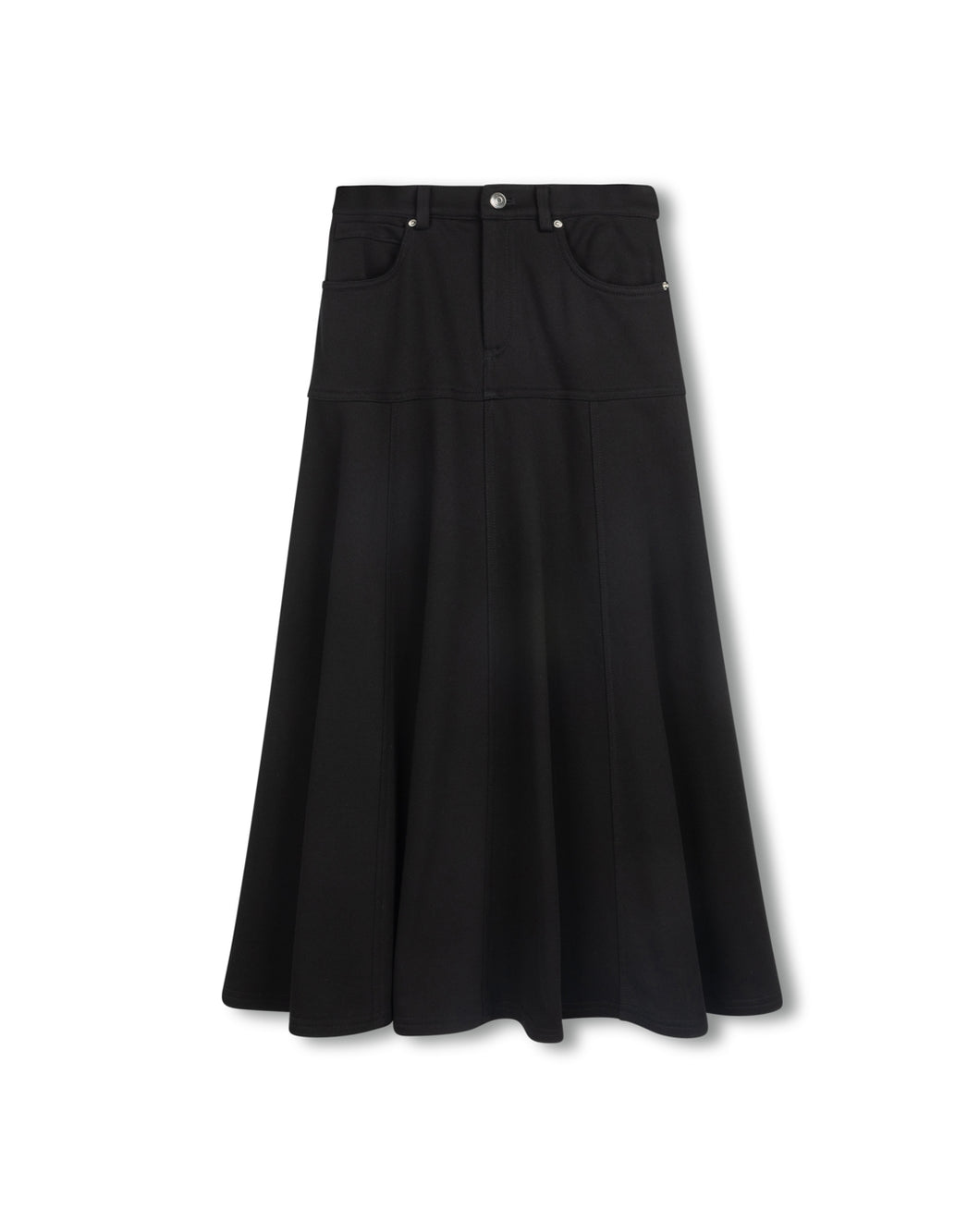 J SWEATSHIRT FLYFRONT FLAIR MIDI SKIRT