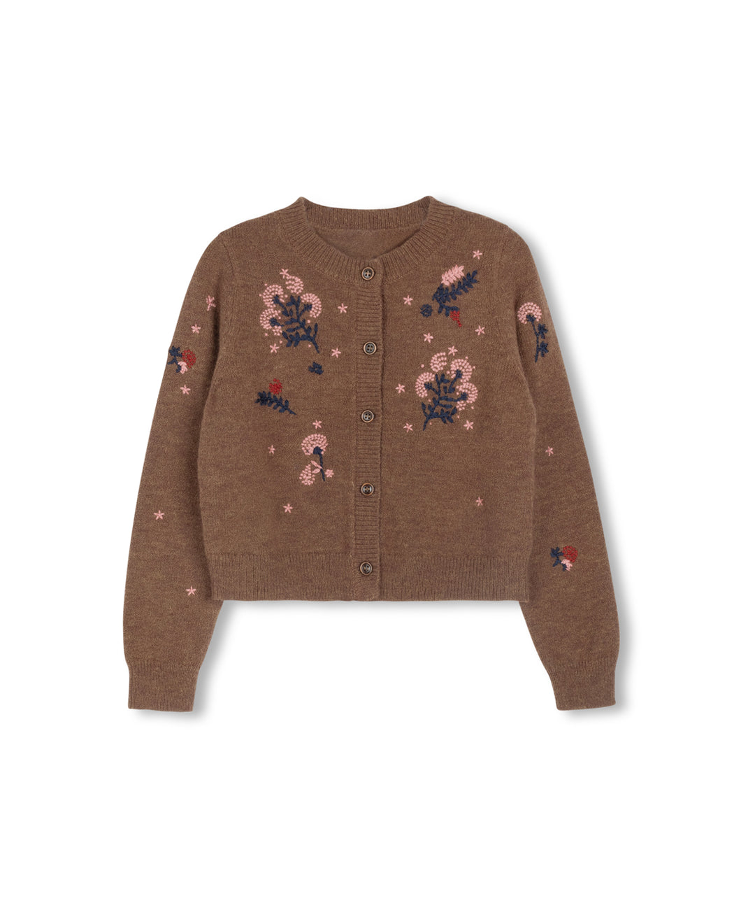 J HARRY EMBROIDERED BEADED KNIT CARDIGAN