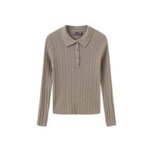 Load image into Gallery viewer, J MICA RIBBED KNIT RUFFLE COLLAR SWEATER
