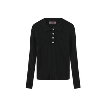 Load image into Gallery viewer, J MICA RIBBED KNIT RUFFLE COLLAR SWEATER
