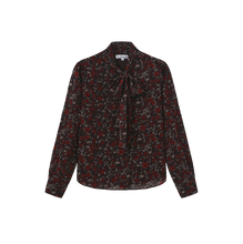 Load image into Gallery viewer, J CHELSEA FLORAL NECK TIE BLOUSE
