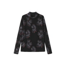 Load image into Gallery viewer, J PAINTED FLORAL MESH MOCK NECK
