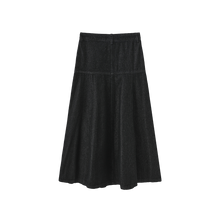 Load image into Gallery viewer, J BLACK DENIM FRONT FLY MIDI SKIRT
