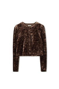 TG VELVET PUFF SLEEVE CARDIGAN