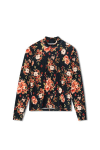 TG PRINTED MOCK NECK TOP