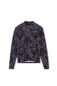 TG PRINTED MOCK NECK TOP