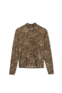 TG PRINTED MOCK NECK TOP