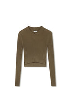 Load image into Gallery viewer, TG V-NECK CABLE SWEATER

