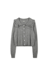 TG FINE KNIT RUFFLE CARDI