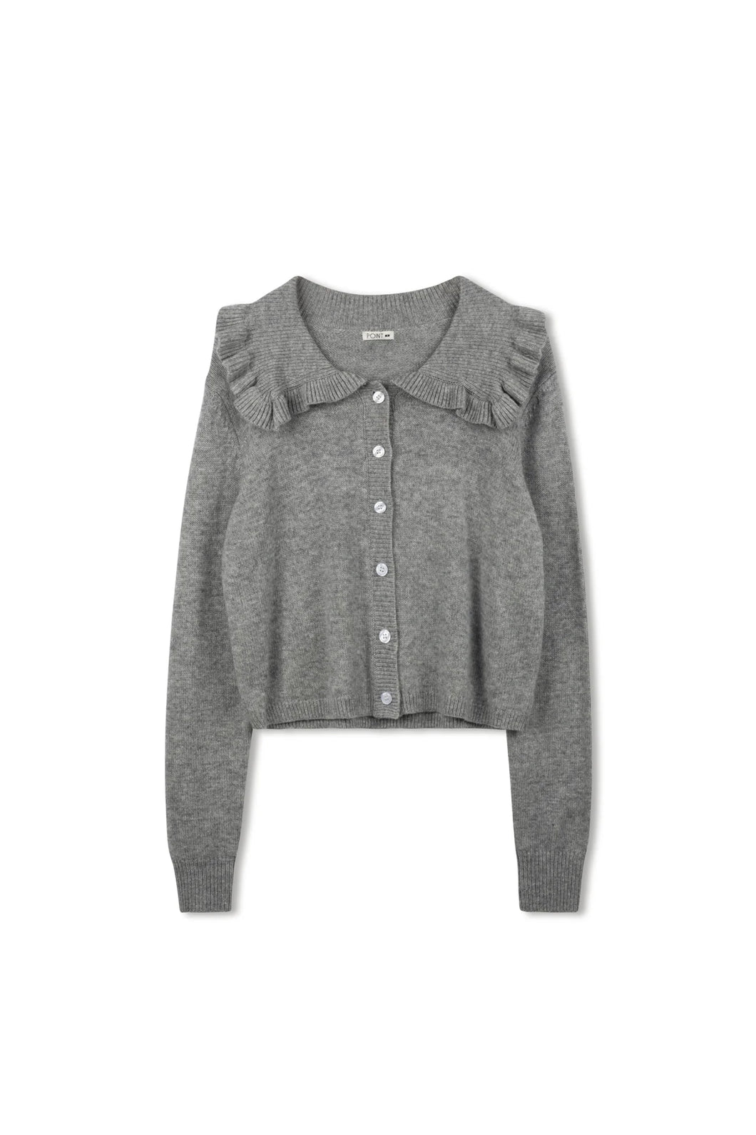 TG FINE KNIT RUFFLE CARDI