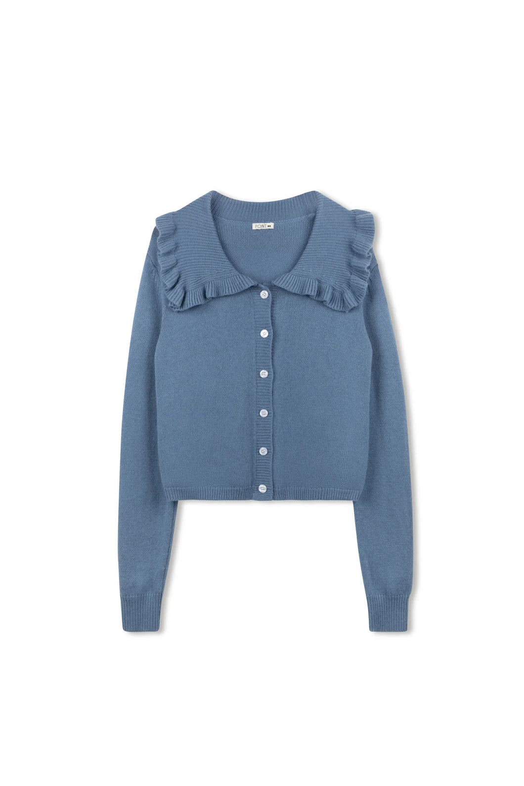 TG FINE KNIT RUFFLE CARDI