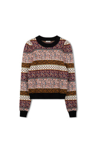 TG PUFF SLEEVE JACQUARD SWEATER
