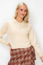 Load image into Gallery viewer, YAL COLLARED COVER BUTTON SOLID CARDI
